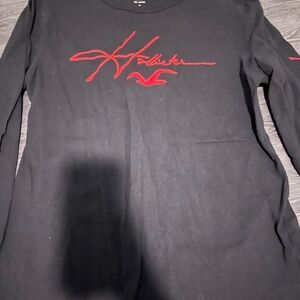 Men’s hollister black Long sleeve logo shirt